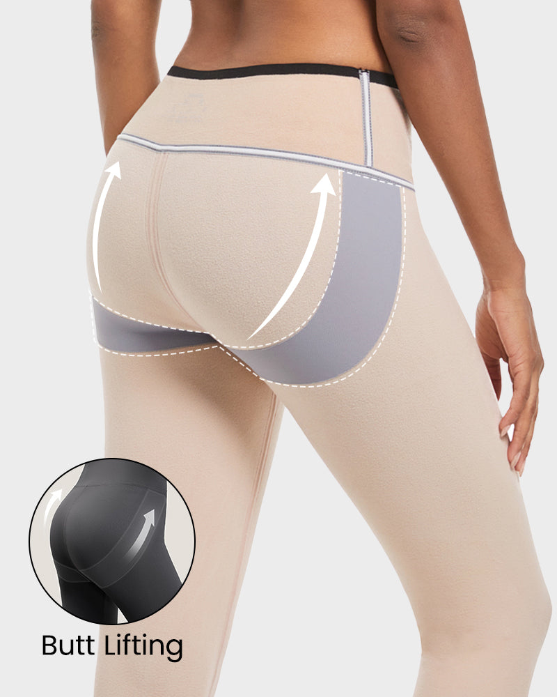 Legging taille haute avec doublure en polaire légère pour rehausser les fesses 