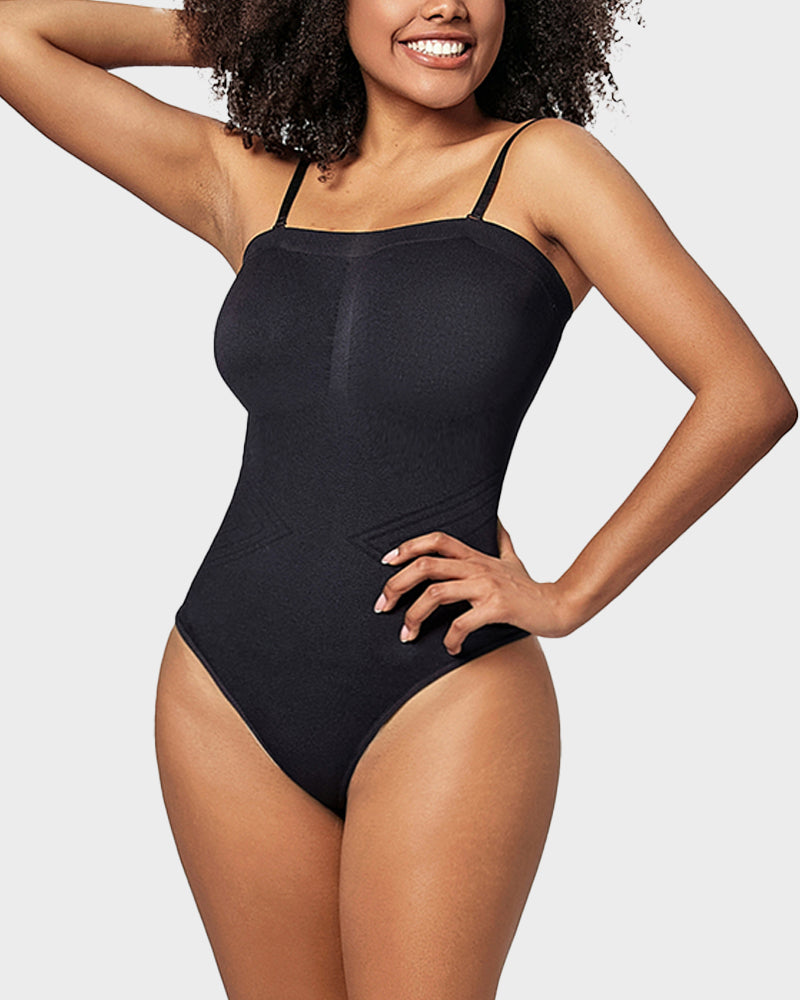 Seamless Bandeau Shaping Bodysuit with Removable Straps