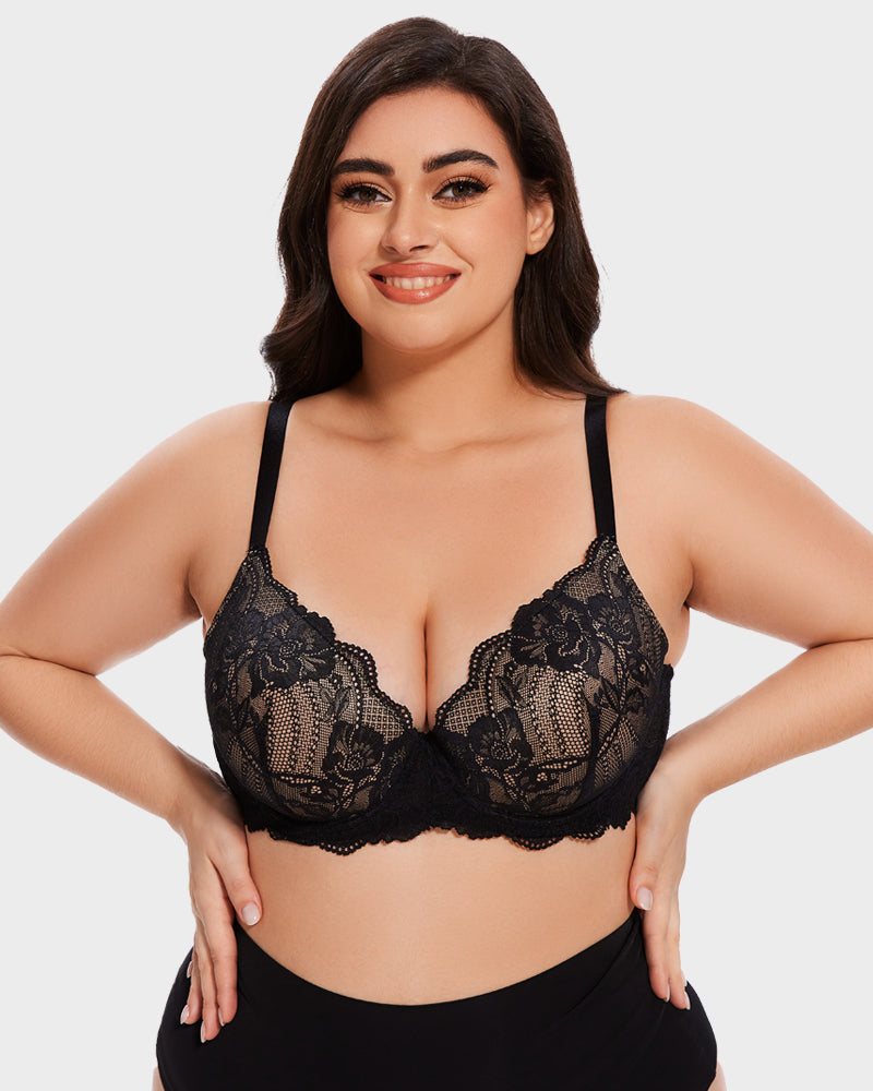 Soutien-gorge push-up à couverture intégrale en dentelle