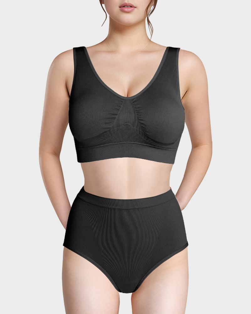 Ensemble soutien-gorge de sport sans fil et culotte sans coutures Comfort