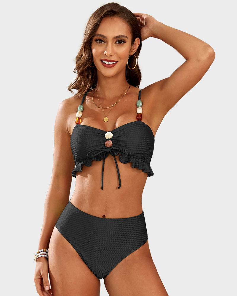 Ensemble de bikini élégant en satin perlé