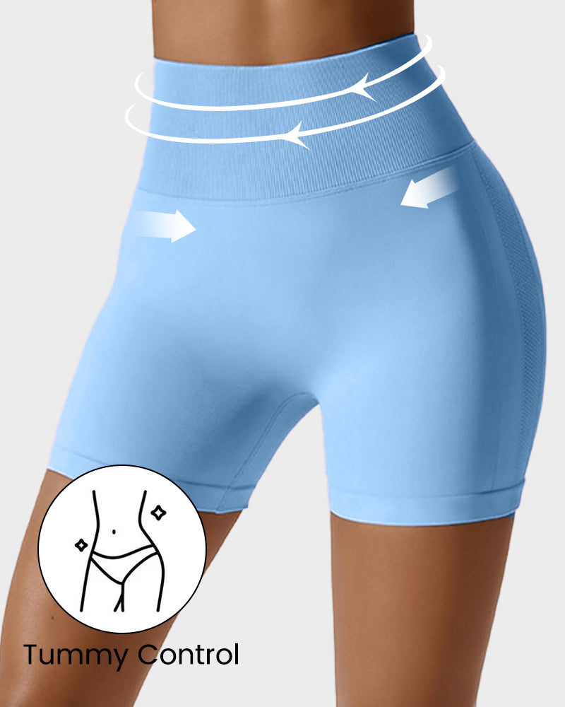 Short de fitness respirant en tricot sans coutures pour soulever les fesses