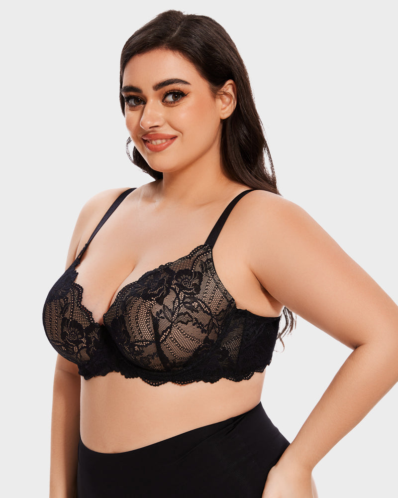 Soutien-gorge push-up à couverture intégrale en dentelle