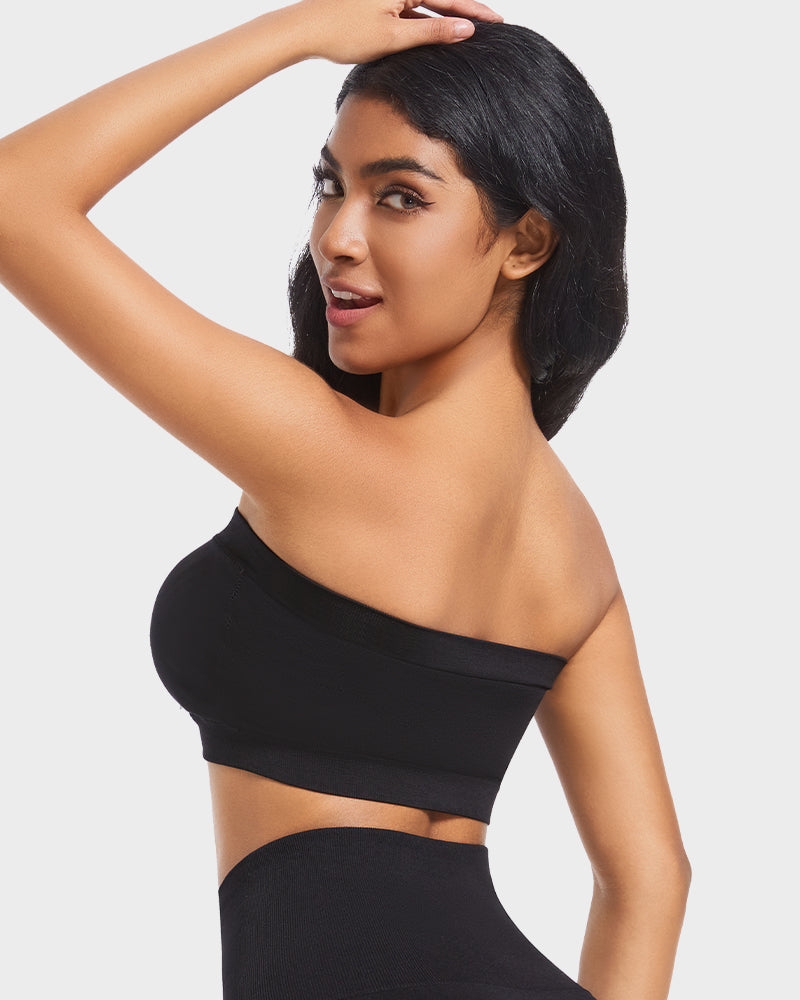 Soutien-gorge bandeau sans bretelles rembourré et confortable sans coutures 