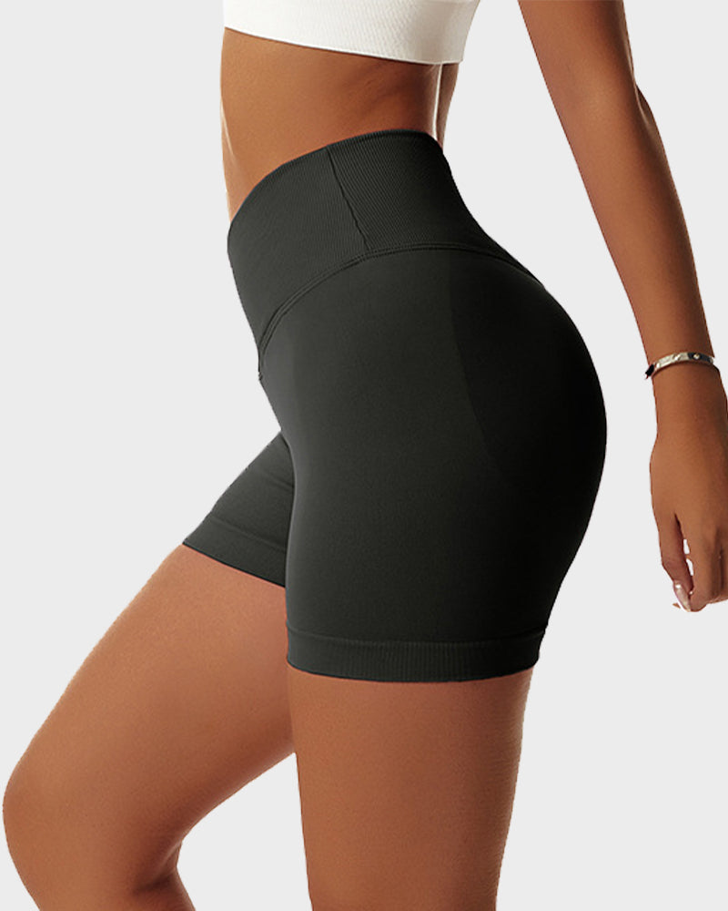 Short de fitness taille croisée en V pour soulever les fesses