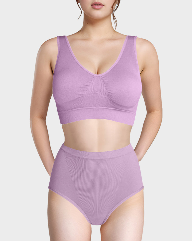 Ensemble soutien-gorge de sport sans fil et culotte sans coutures Comfort