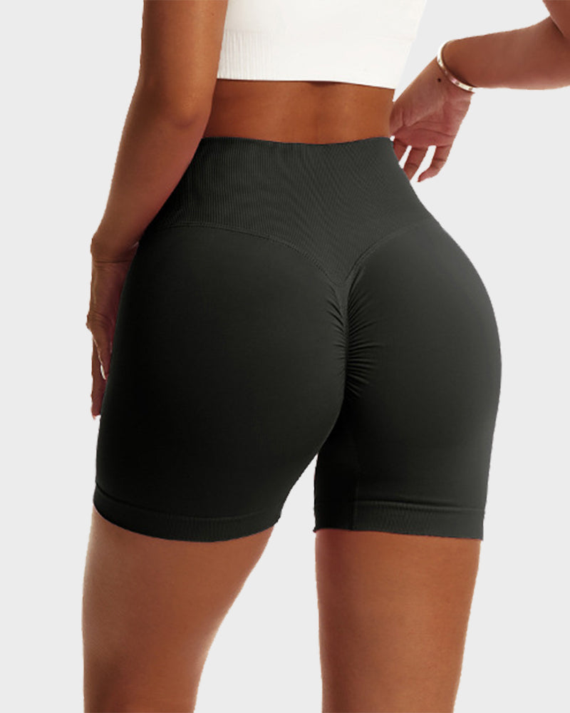 V-Cross Waist Butt Lifting Fitness Shorts