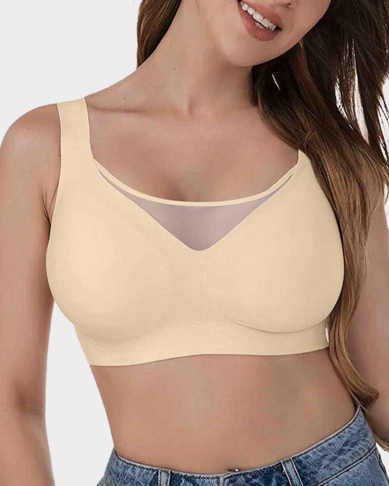 Soutien-gorge moulant à devant en maille