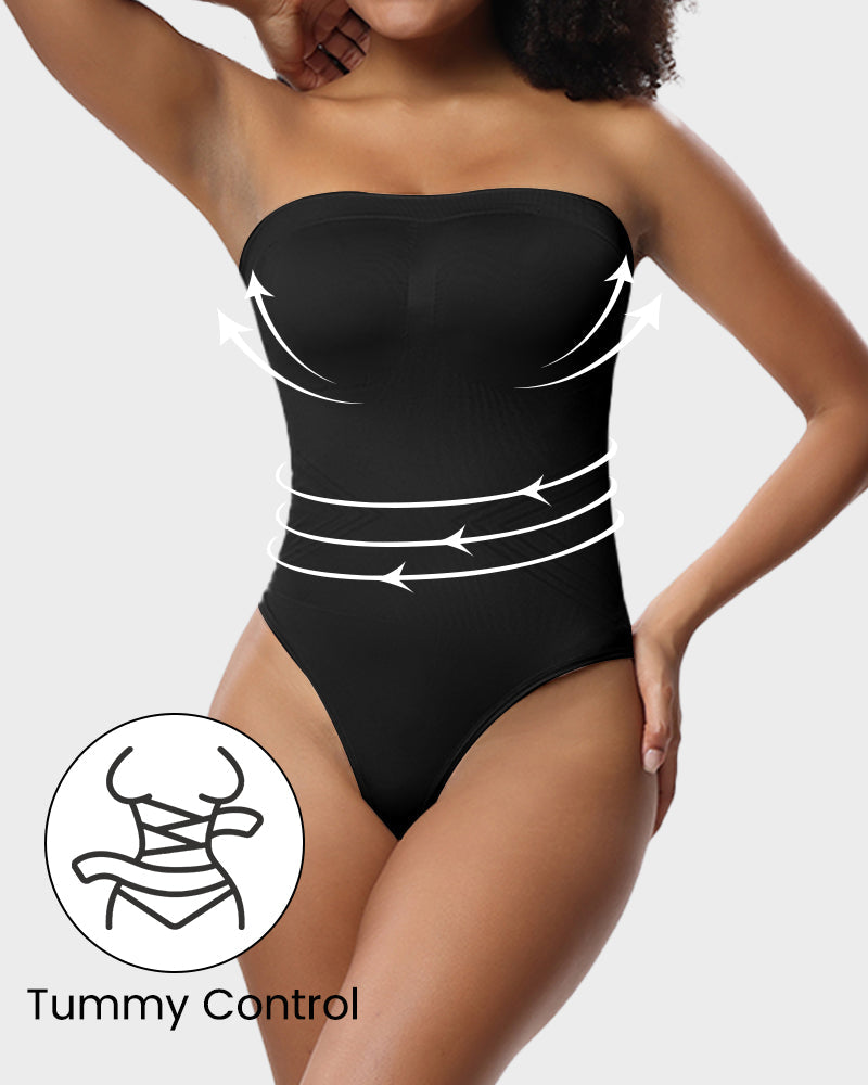 Body moldeador bandeau sin costuras con tirantes extraíbles