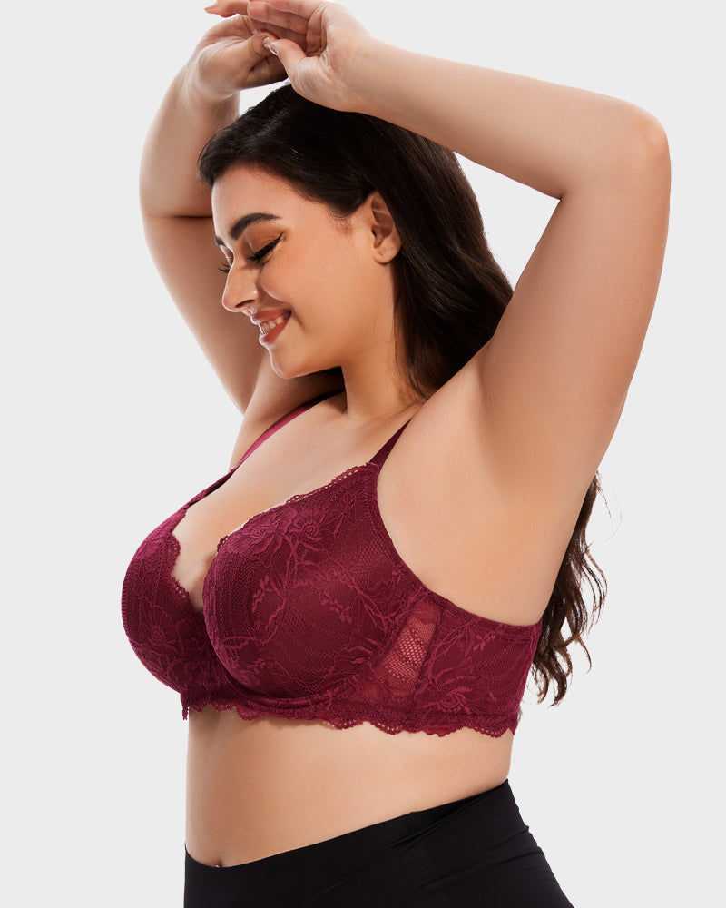 Soutien-gorge push-up à couverture intégrale en dentelle