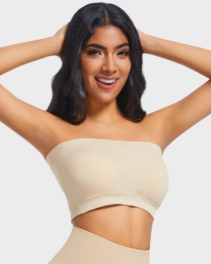 Soutien-gorge bandeau sans bretelles rembourré et confortable sans coutures 