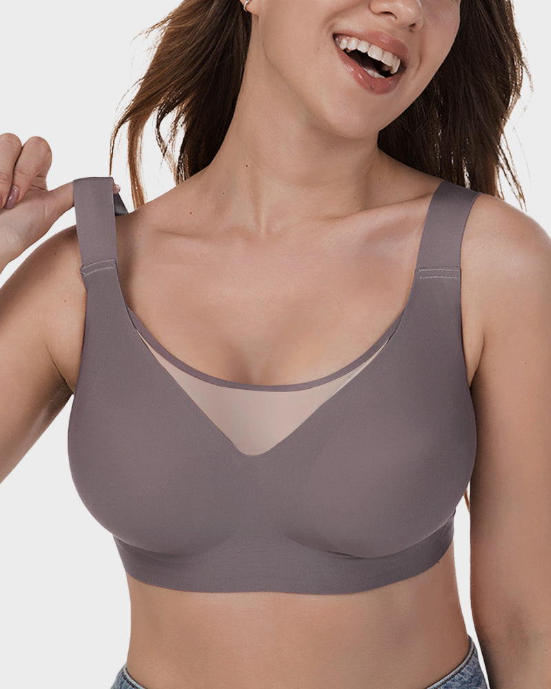 Soutien-gorge moulant à devant en maille