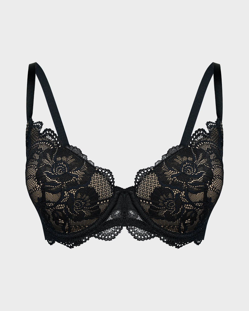 Soutien-gorge push-up à couverture intégrale en dentelle