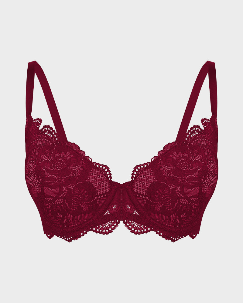 Soutien-gorge push-up à couverture intégrale en dentelle