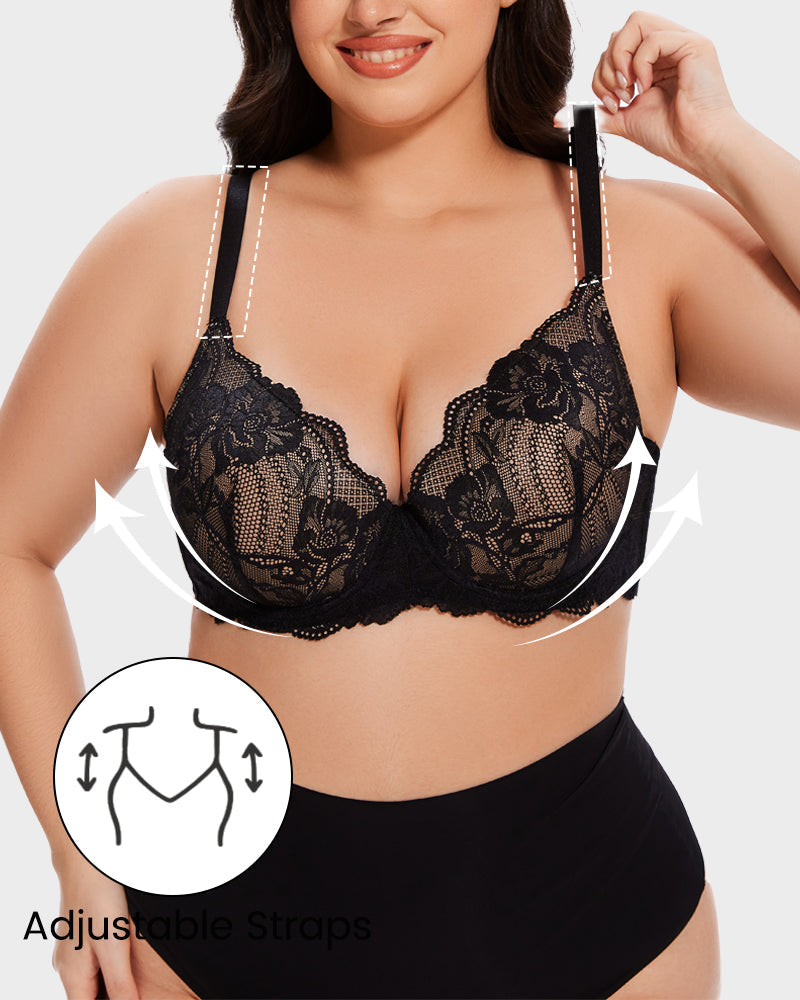 Soutien-gorge push-up à couverture intégrale en dentelle