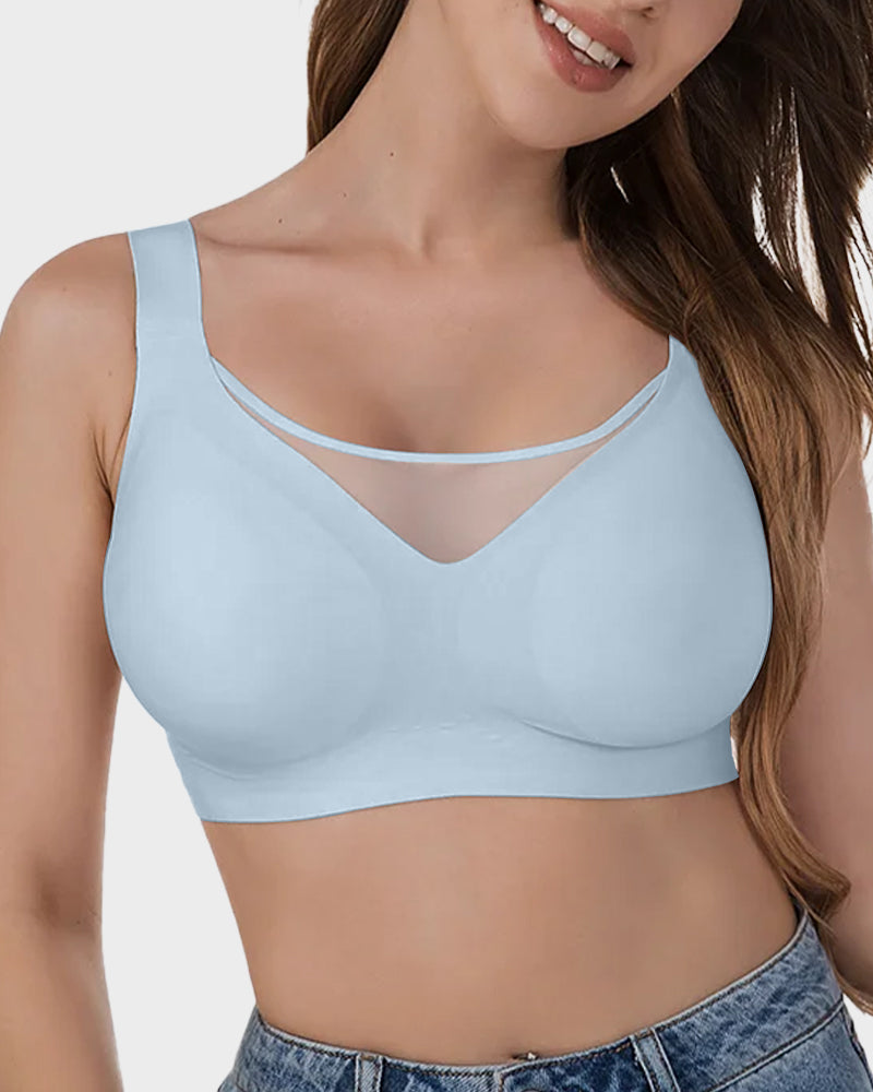 Soutien-gorge moulant à devant en maille