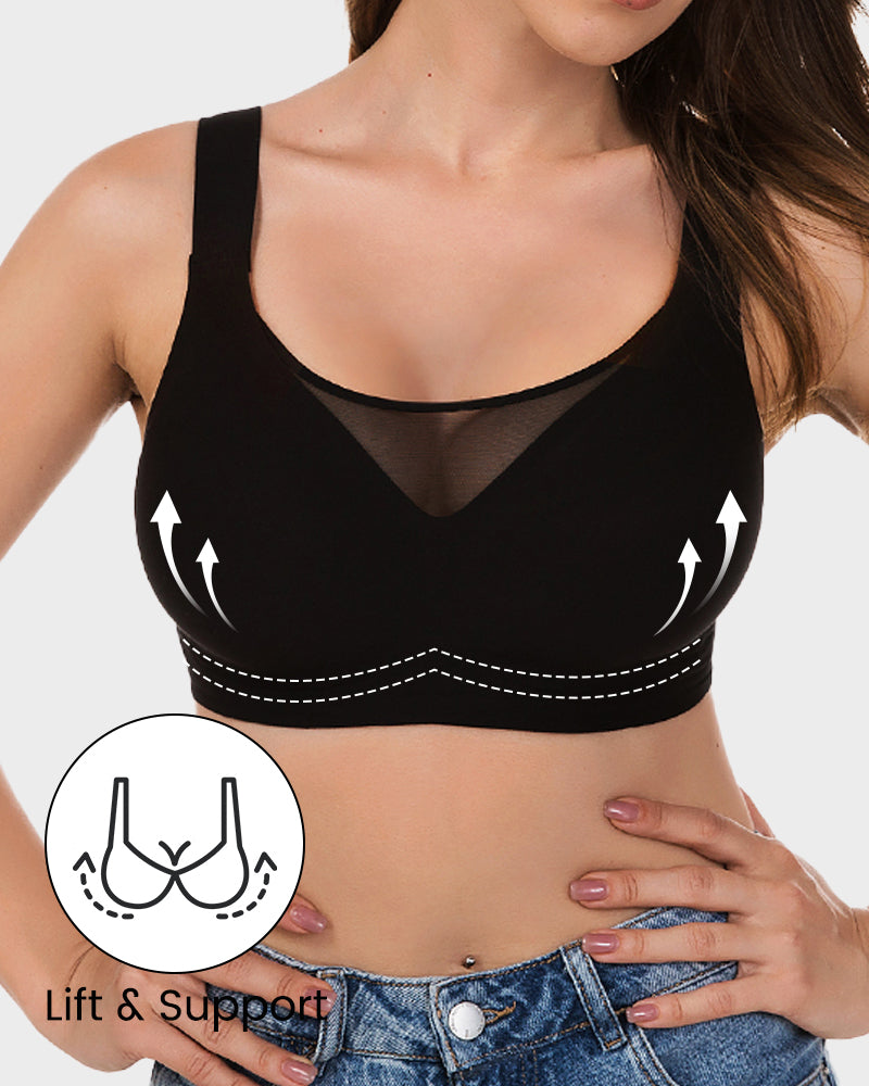 Soutien-gorge moulant à devant en maille