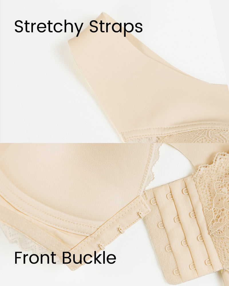 Front Clip Lace Wireless Push-Up Bra