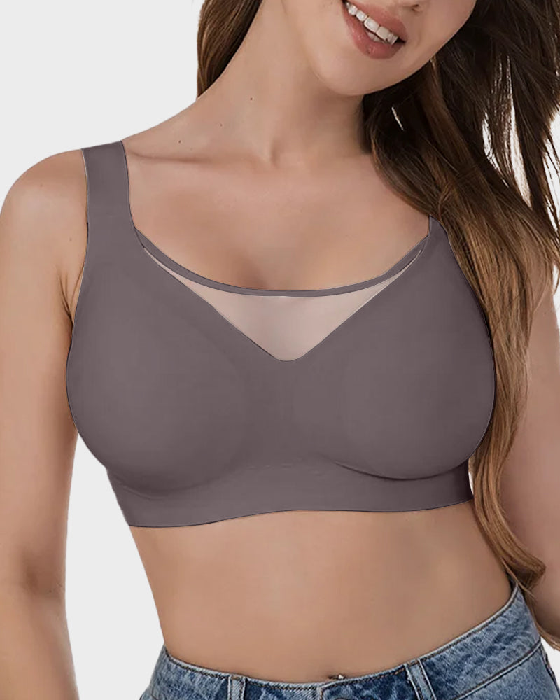 Soutien-gorge moulant à devant en maille