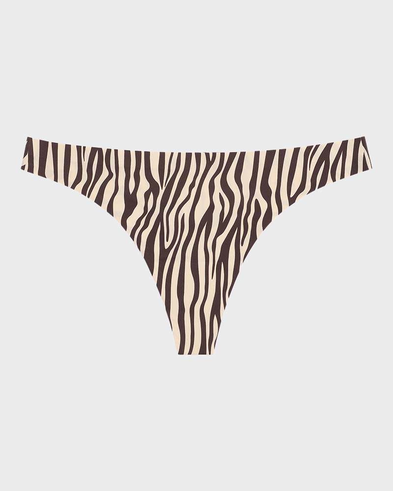 Culotte string taille basse sans coutures à imprimé animalier SheCurve®