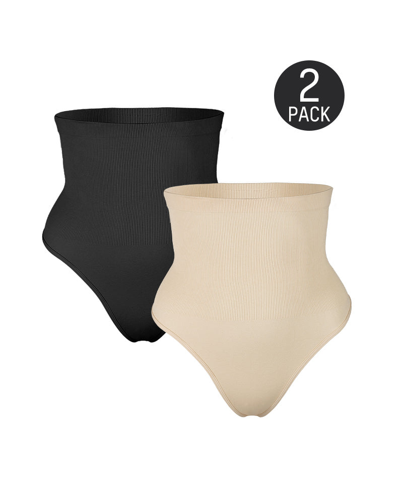 Culotte string gainante taille haute (lot de 2) 