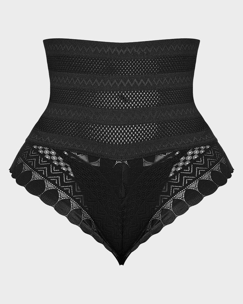 Culotte gainante taille haute en maille et dentelle SheCurve®