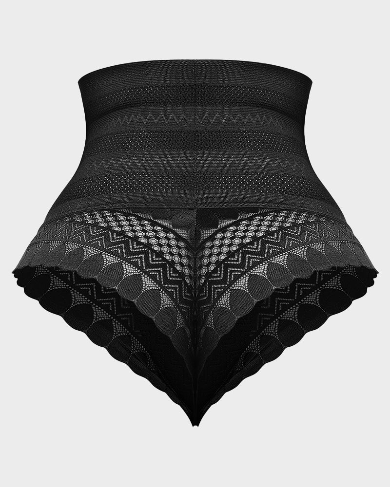 Culotte gainante taille haute en maille et dentelle SheCurve®