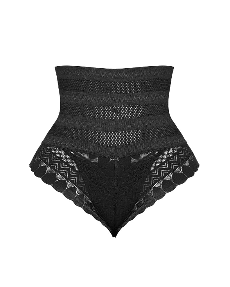 Culotte gainante taille haute en maille et dentelle SheCurve®