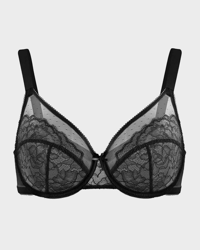 Full Coverage Lace Minimizer Bra - Petal